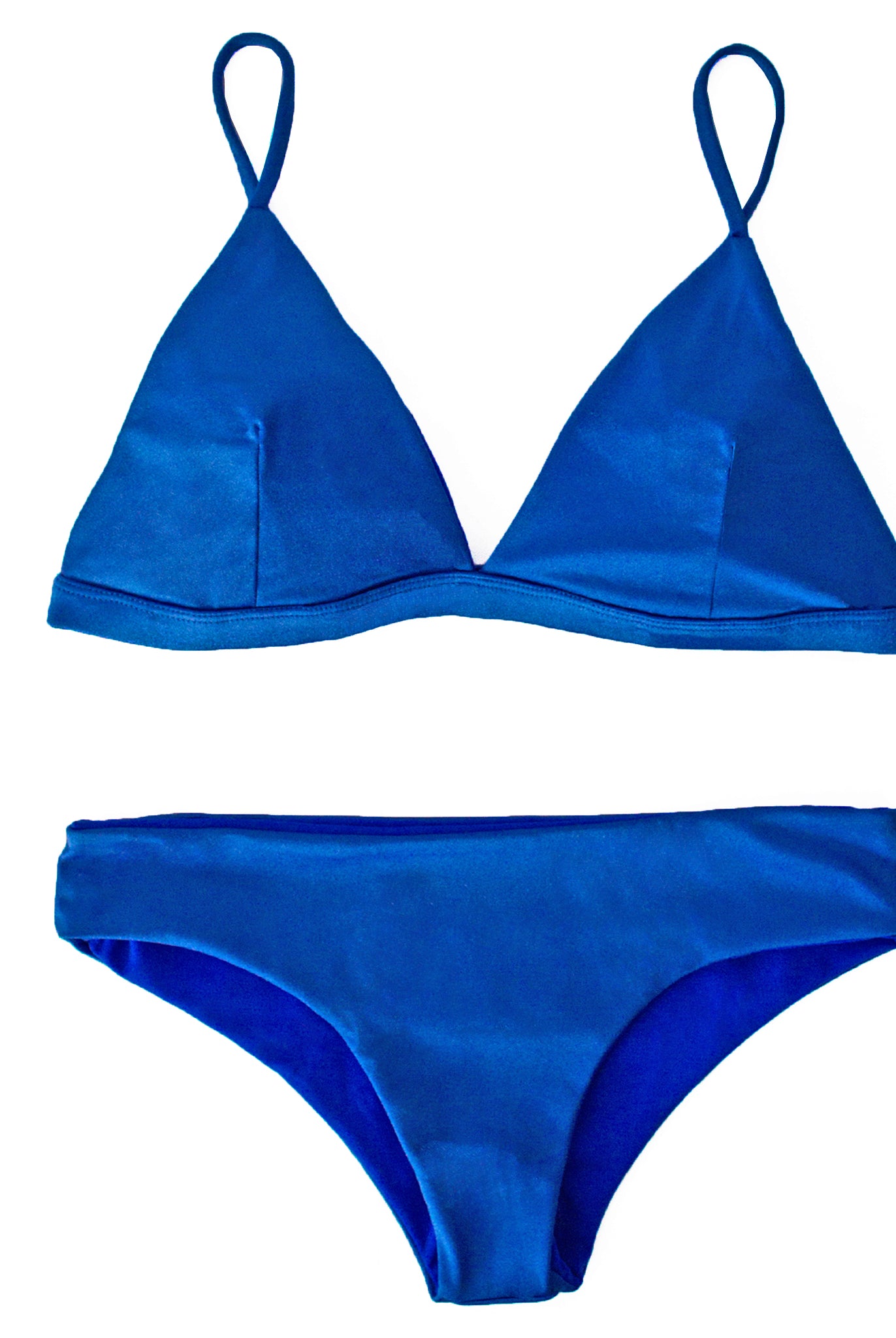 Elegance's designer blue triangle swimwear