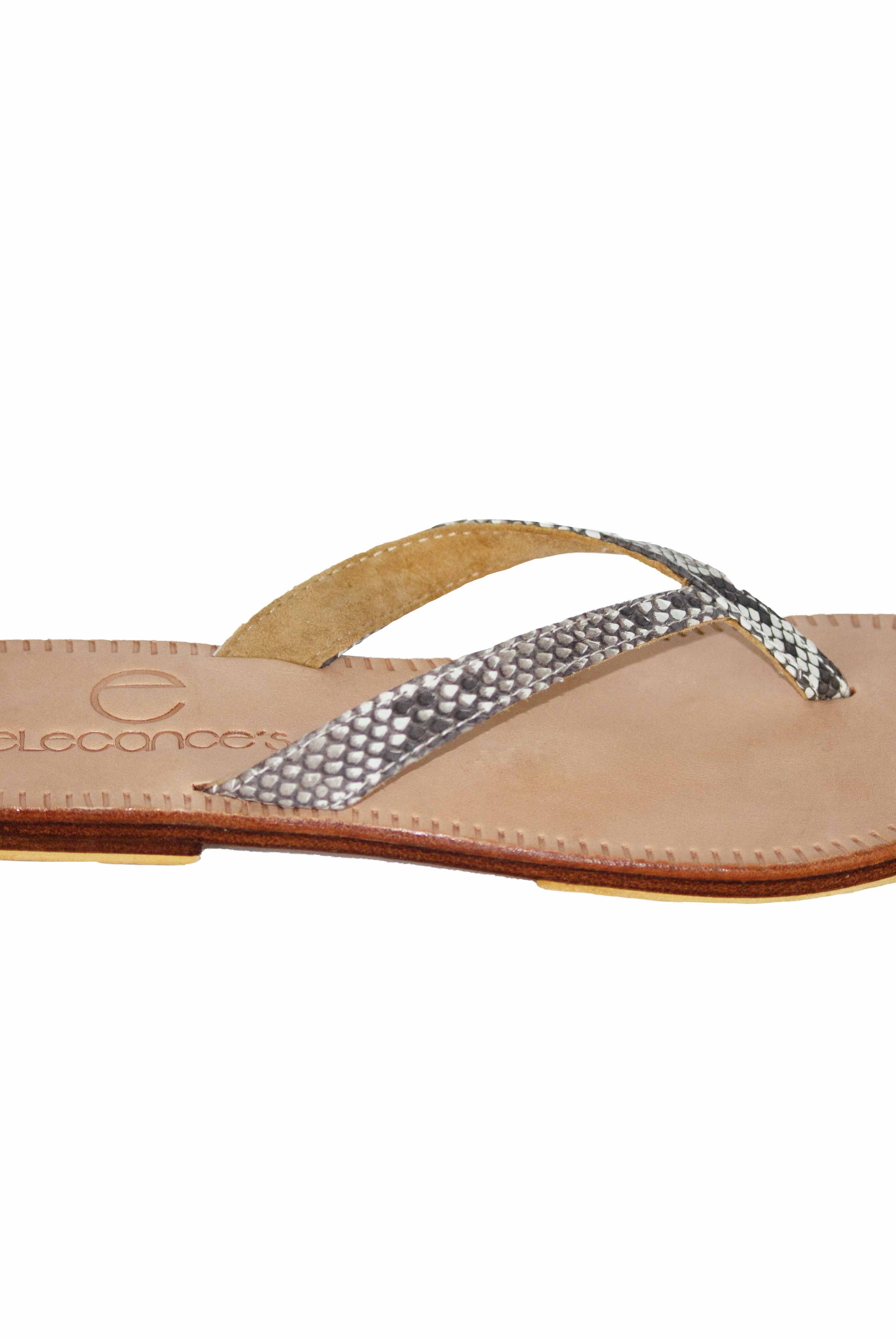 Elegance's women python skin sandals