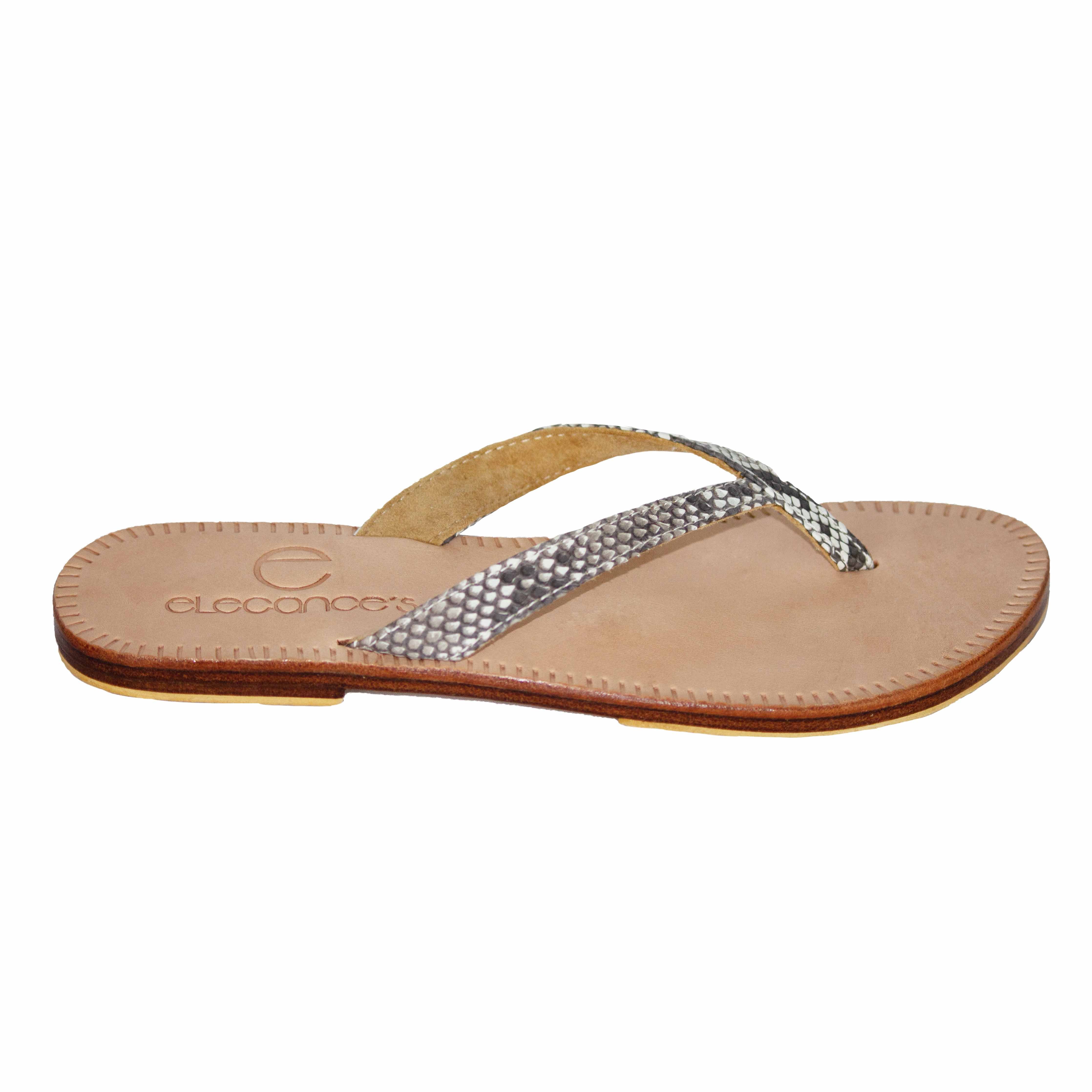 Elegance's women python skin sandals