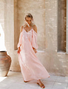 Elegance's salmon pink long beach kaftan dubai