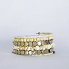 Elegance's White Bead Bangle