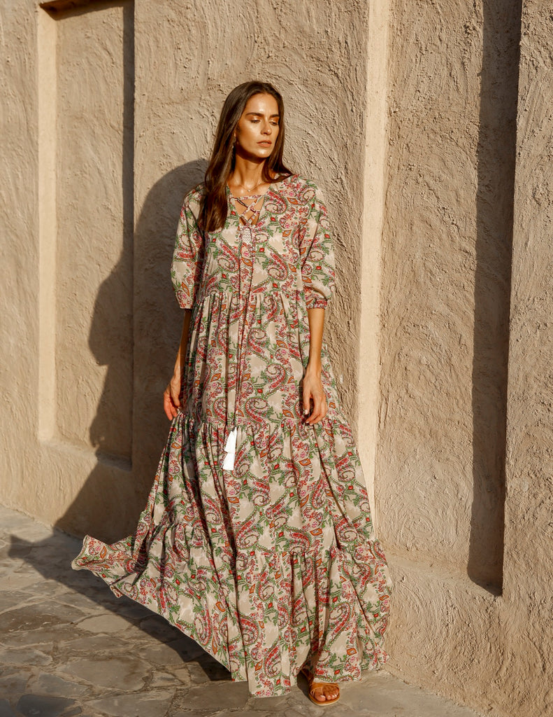 Elegance's floral maxi summer dress Dubai UAE