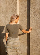 Elegance's green khaki long day dress