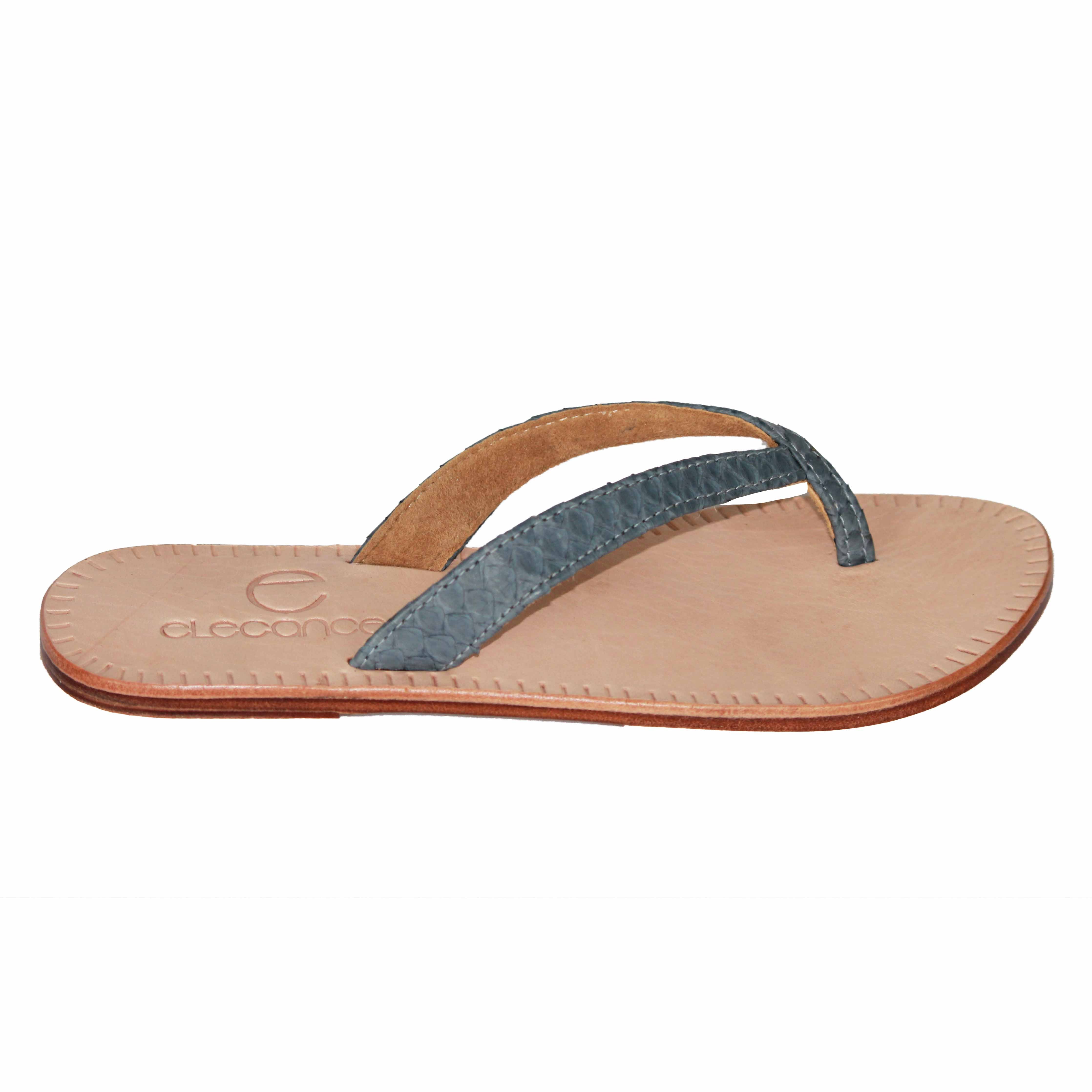 Elegance's women python grey sandals